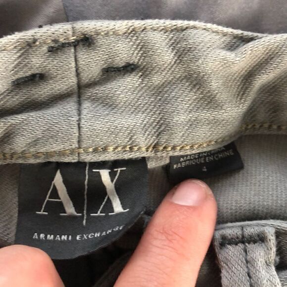 Armani Exchange gray distressed jeans size 4 - Picture 2 of 2